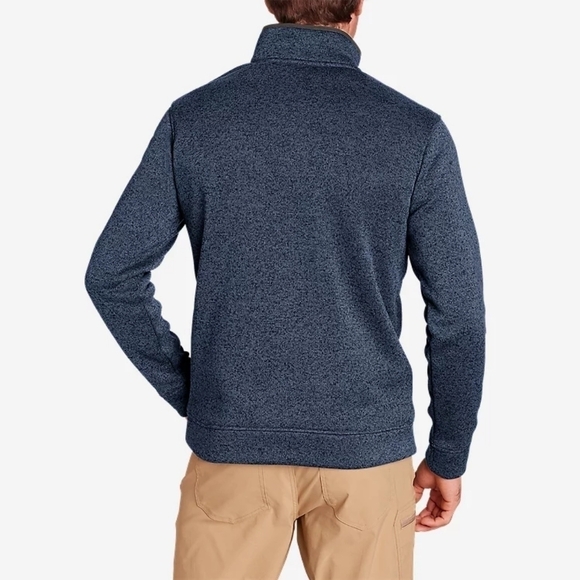 Eddie Bauer Fleece Pullover Men Size Small Snap Button Radiator Blue Recycled - Picture 15 of 15